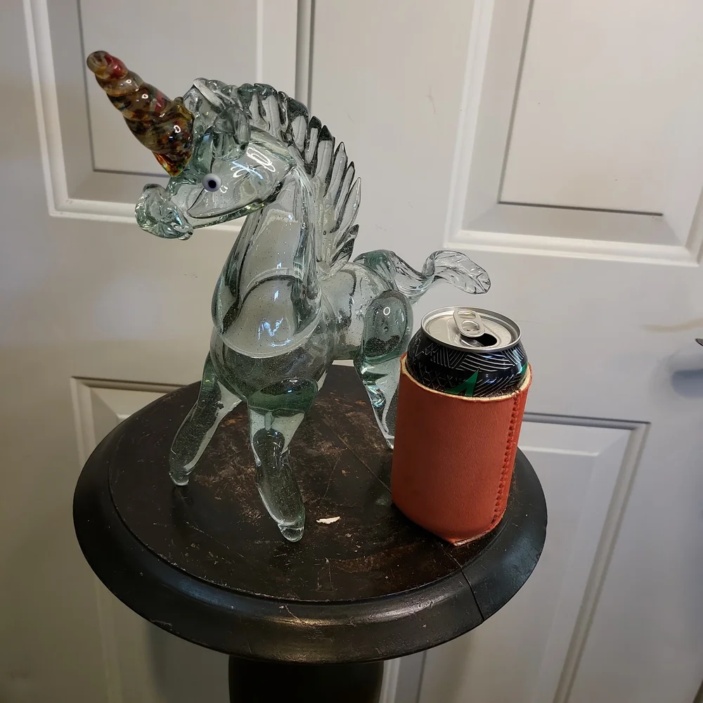 Vintage Murano Style Glass Unicorn Horse Sculpture Hand Blown 10" - Picture 11 of 12